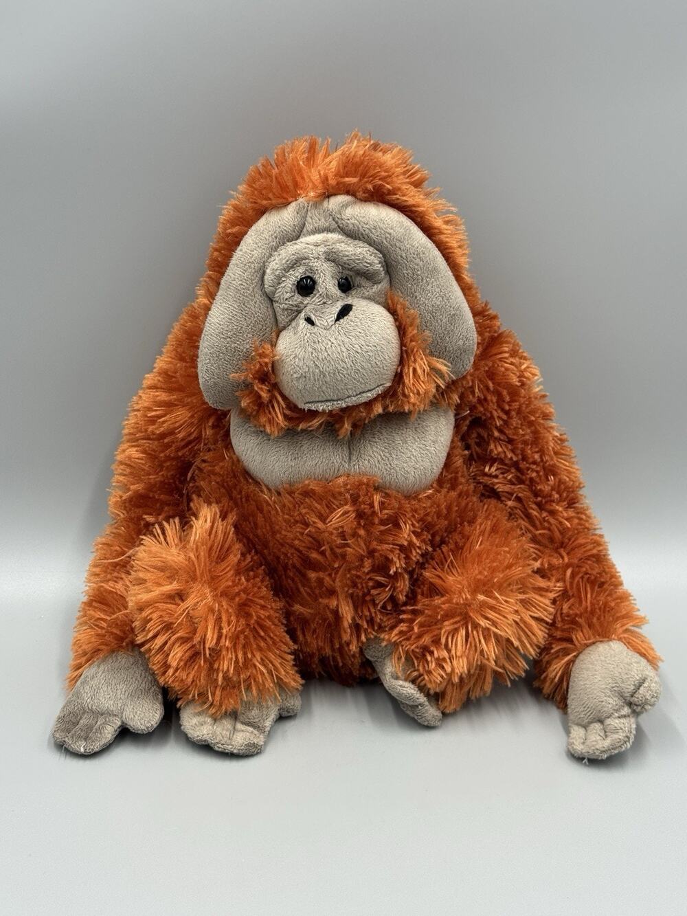 Wild Republic Orangutan Plush Orange Brown Shaggy Monkey 10”’Stuffed Animal